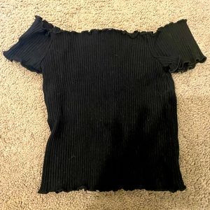 Zara Off The Shoulder Black Croptop Size S